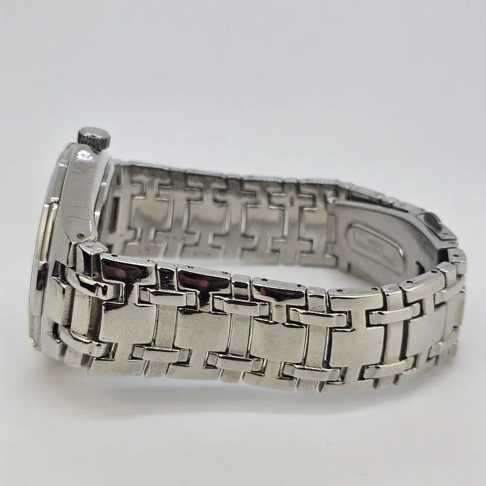 Chrome Men's Watch 42MM‎ Black Dial Gray Case Bracelet Band 7.5